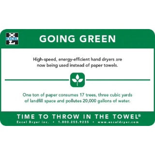 "Going Green" Sign for Hand Dryers