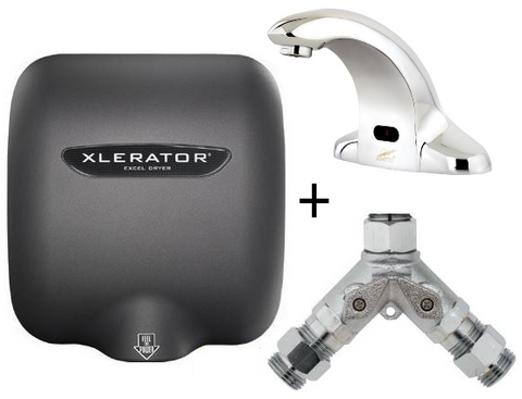 XLERATOR® XL-GR & AMTC AEF-301 Touch-Free Faucet Combo